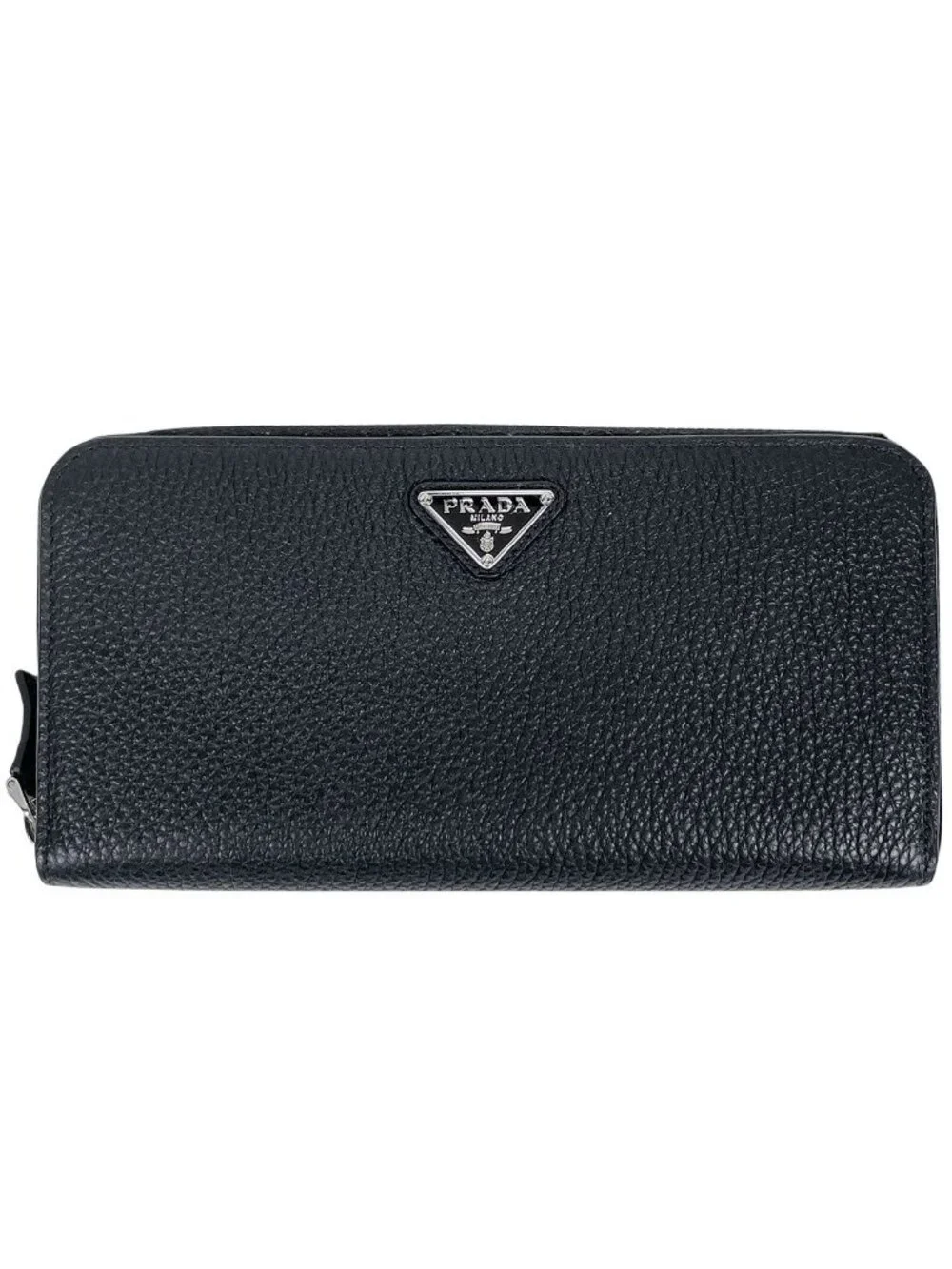 Prada Zip Around Wallet Leather Nero